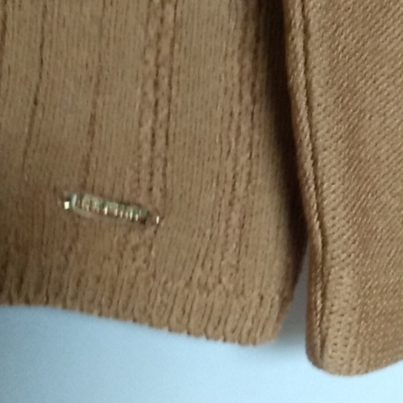 ST JOHN Design Knit Sweater Top V-Neck Burnt Out Nature Theme Rust  Size Small - Picture 4 of 8